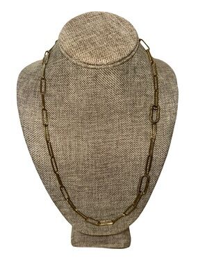 The Woods Brass link chain with pave diamond 24”
